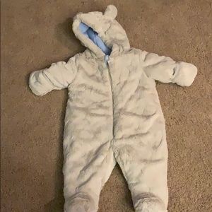 Plush infant winter one piece